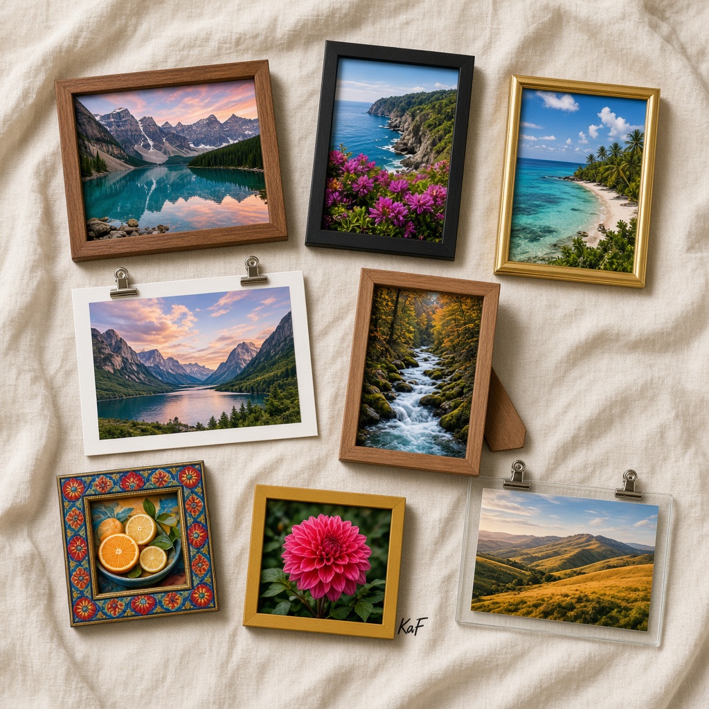 Drevené, zlaté a klipové fotorámčeky